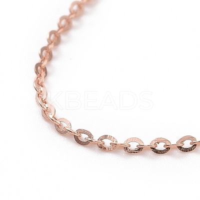 925 Sterling Silver Cable Chains Necklace for Women STER-I021-08B-RG-1