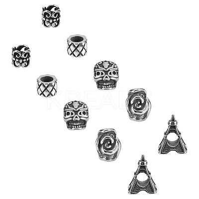 Retro 316L Surgical Stainless European Beads STAS-UN0019-41AS-1