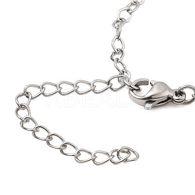 304 Stainless Steel Rhombus Link Chain Necklaces for Women Men NJEW-A054-02P-01-1