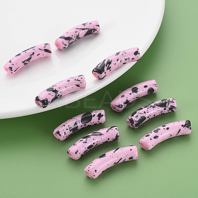 Opaque Spray Painted Acrylic Beads MACR-S372-002F-B03-1