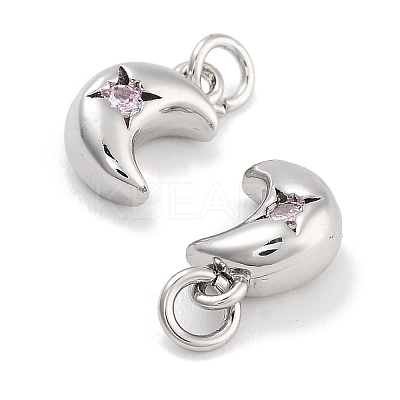 Brass Micro Pave Cubic Zirconia Pendants KK-P271-01P-A-1