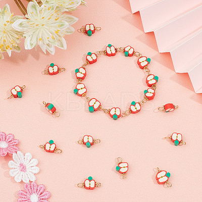 100Pcs Polymer Clay Connector Charms CLAY-DC0001-01-1