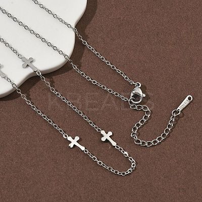 304 Stainless Steel Link Chain Necklaces for Women Men NJEW-K292-01G-P-1