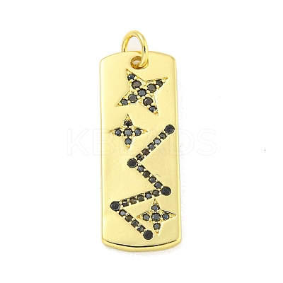Real 18K Gold Plated Brass Micro Pave Cubic Zirconia Pendants KK-R159-06B-G-1