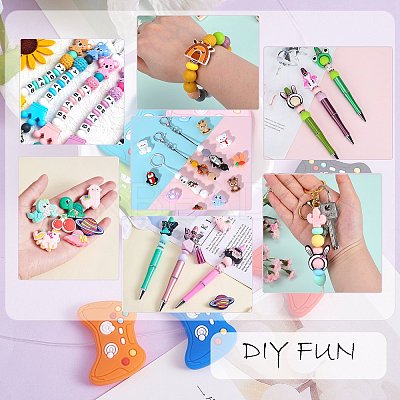 10Pcs 5 Styles Cattle Food Grade Eco-Friendly Silicone Beads SIL-SZ0001-69-1