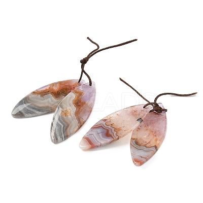 Natural Amethyst Lace Agate Pendants G-S398-03G-1