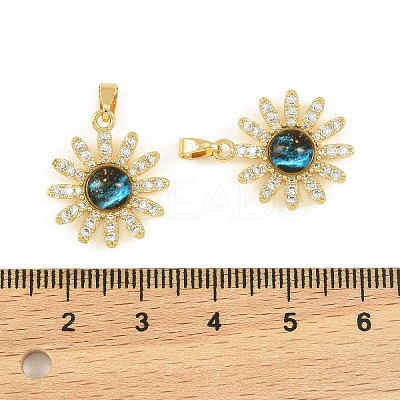 Brass Micro Pave Cubic Zirconia Pendants KK-I477-04G-1
