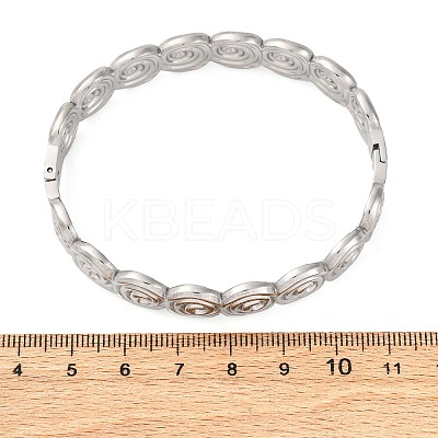 Spiral 304 Stainless Steel Bangles for Women BJEW-Q045-03P-1