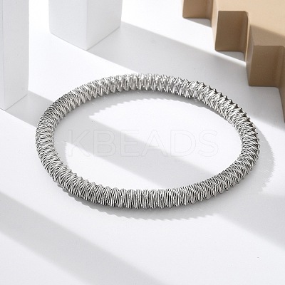 304 Stainless Steel Stretch Bangles for Women LS-BJEW-P315-02G-P-1