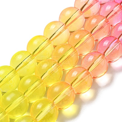 Dyed & Heated Synthetic Quartz Beads Strands G-P502-01C-05-1