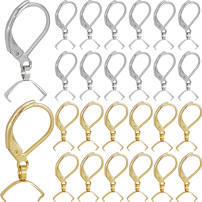 60Pcs 2 Colors 304 Stainless Steel Leverback Earring Findings STAS-SP0001-20-1
