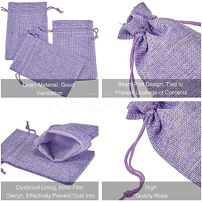 30Pack 6 Color Burlap Bags with Drawstring Gift Bags Jewelry Pouch for Wedding Party and DIY Craft ABAG-BC0001-01-1
