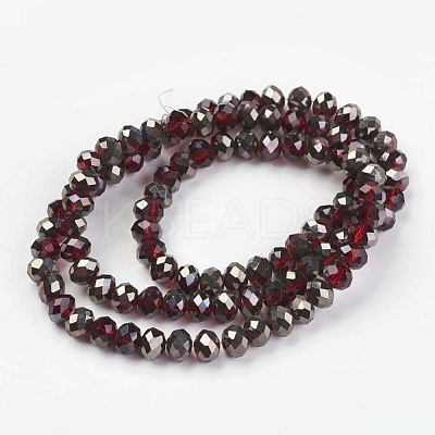 Electroplate Transparent Glass Beads Strands EGLA-A034-T6mm-P10-1