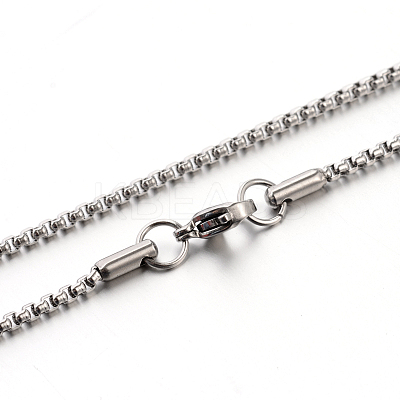 Non-Tarnish 304 Stainless Steel Box Chain Necklaces X-STAS-M174-002-1