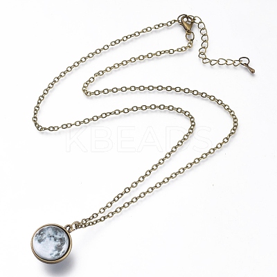 Glass Pendant Necklace NJEW-D281-B-13AB-1