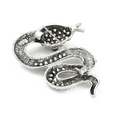 Snake Alloy Rhinestone Brooches for Backpack Clothes LS-JEWB-Z040-01C-AS-1