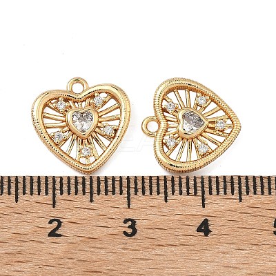 Brass Pave Clear Cubic Zirconia Pendants KK-A286-02G-1