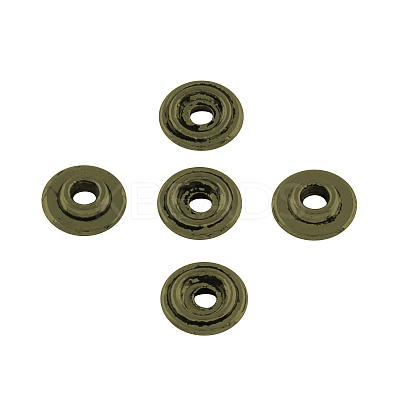 Flat Round Tibetan Style Alloy Spacer Beads TIBEP-R340-12AB-FF-1