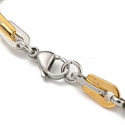 Ion Plating(IP) Two Tone 201 Stainless Steel Arch & Round Link Chain Bracelet BJEW-B078-18GP-1