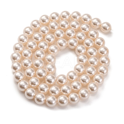Baking Paint Pearlized Glass Pearl Round Bead Strands PEAR-H019-02B-02-1