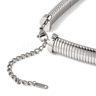 Non-Tarnish 304 Stainless Steel Flat Snake Chain Necklaces for Women NJEW-U049-01P-01-1
