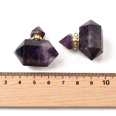 Natural Amethyst Perfume Bottle Pendants G-L623-08G-02-1