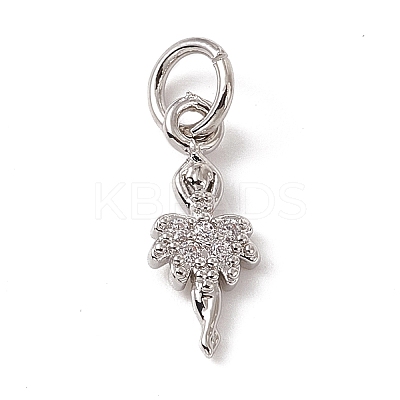 Brass Micro Pave Cubic Zirconia Charms ZIRC-F132-11P-1