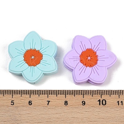 Flower Food Grade Silicone Focal Beads SIL-A011-02D-1