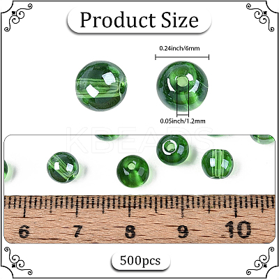 500Pcs Transparent Glass Seed Beads SEED-PA0001-08C-1