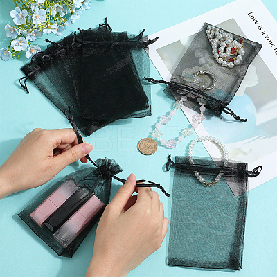 100pcs Large Organza Pouches Portable Shoes Bag Travel Storage Drawstring Bags OP-SP0001-03D-02-1