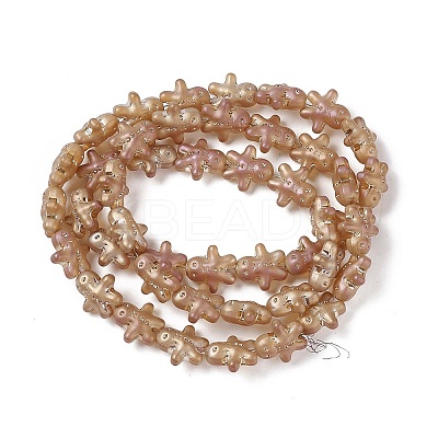 Full Rainbow Plated Forsted Electroplate Glass Beads GLAA-P005-FR02-1