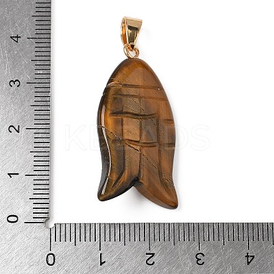 Natural Tiger Eye & Synthetic Turquoise Carved Pendants G-Z084-01G-06-1