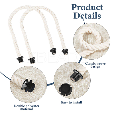 Practical Twisted Cotton Rope Bag Handle FIND-WH0116-34A-1
