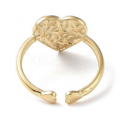 Heart with Star 304 Stainless Steel Cuff Ring Findings STAS-P334-03G-1