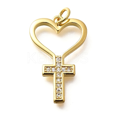 Brass Micro Pave Cubic Zirconia Pendants KK-B128-11G-01-1