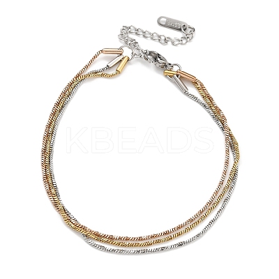 304 Stainless Steel Herringbone Chain Bracelets BJEW-H618-17MC-1