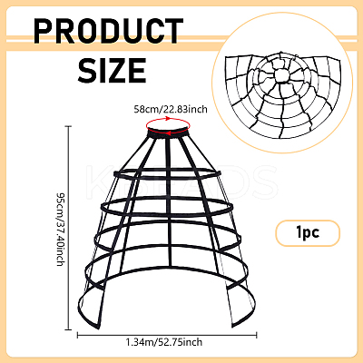 Polyester & Steel Wire Skirt 5 Hoop Petticoat for Wedding Dress Ball Gown DIY-WH0591-493B-1