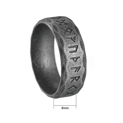 Viking Rune 304 Stainless Steel Finger Rings for Men WGDF4AB-57-1