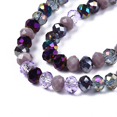 Electroplate Glass Beads Strands EGLA-N002-12C-1