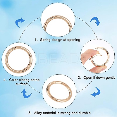 10Pcs Alloy Spring Gate Rings FIND-SP0001-38G-1