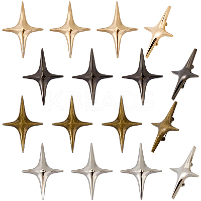 16Ocs 4 Colors Star Alloy Kilt Pins for Clothes JEWB-CY0001-03-1