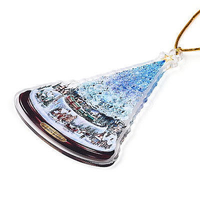 Acrylic Christmas Tree Pendant Decoration HJEW-Q010-01C-1