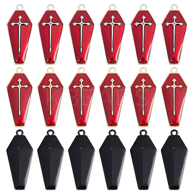 30Pcs 3 Colors Halloween Theme Alloy Enamel Pendants ENAM-SC0003-50-1