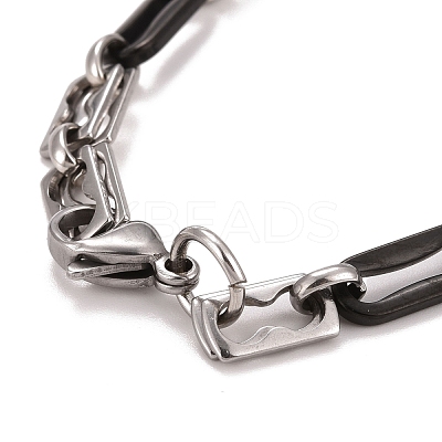 201 Stainless Steel Oval Link Chain Bracelets STAS-E160-08EBP-1