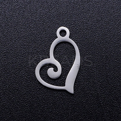 Non-Tarnish 304 Stainless Steel Heart Charms A-STAS-Q201-JN320-1-1