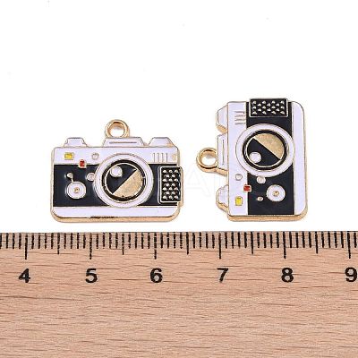 16Pcs 4 Colors Alloy Enamel Pendants ENAM-FP0001-52-1