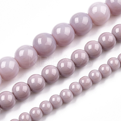 Opaque Solid Color Glass Beads Strands GLAA-T032-P10mm-07-1
