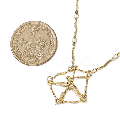 3Pcs 3 Sizes 304 Stainless Steel Wavy Bar Link Chain Macrame Pouch Necklace Making NJEW-JN05064-1