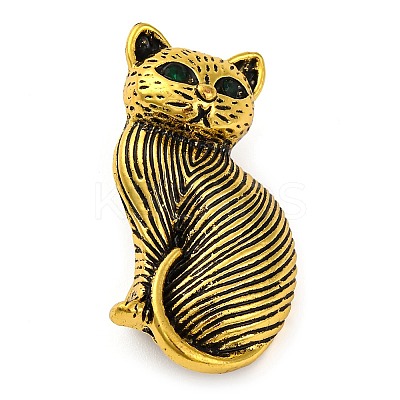 Cute Cat Alloy Brooch Pin JEWB-Z031-09AG-1