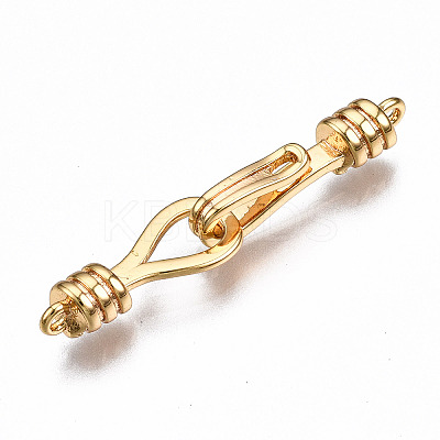 Brass Hook and S-Hook Clasps X-KK-T063-70G-NF-1
